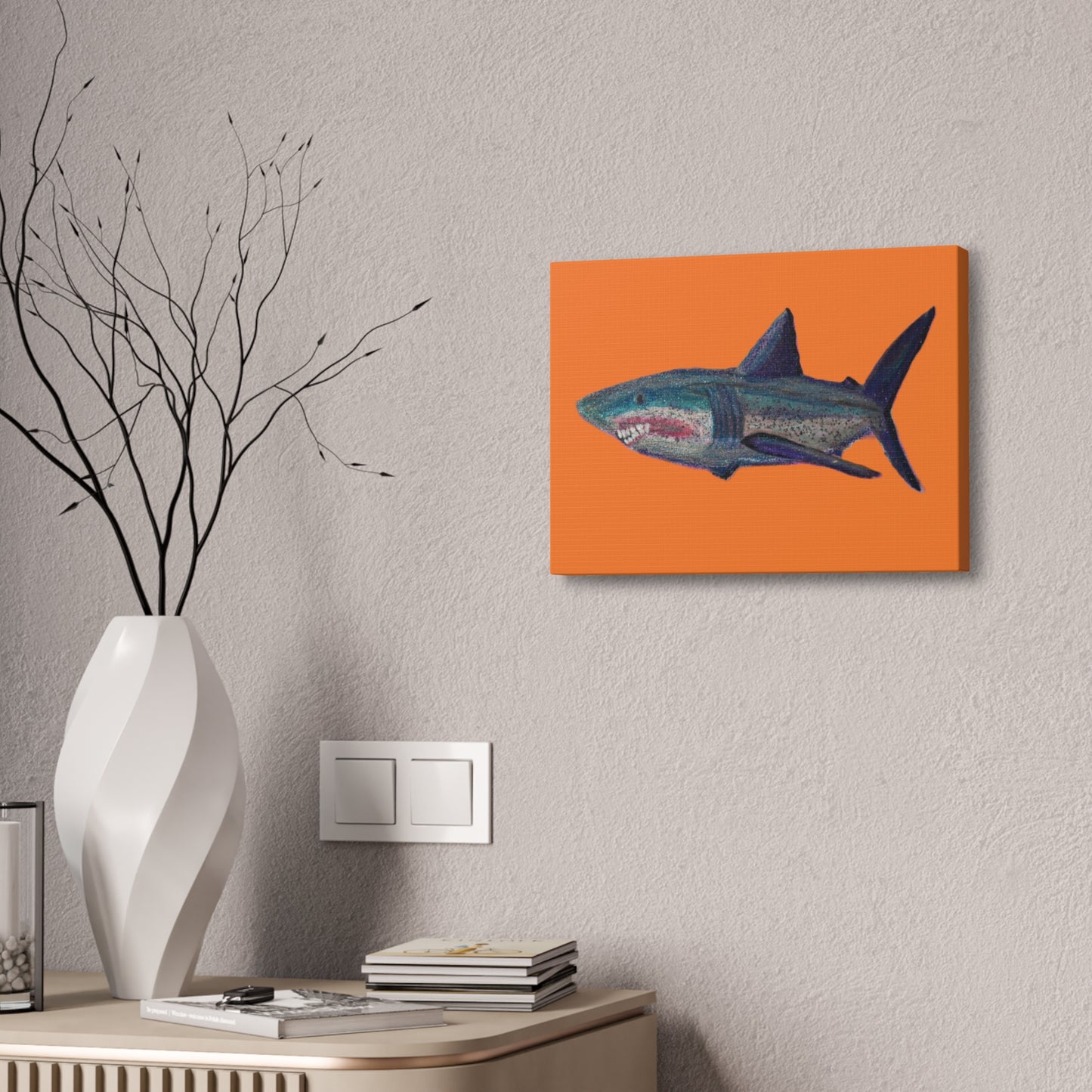 Shark Tank Print on Canvas by Artist Lisa Godin