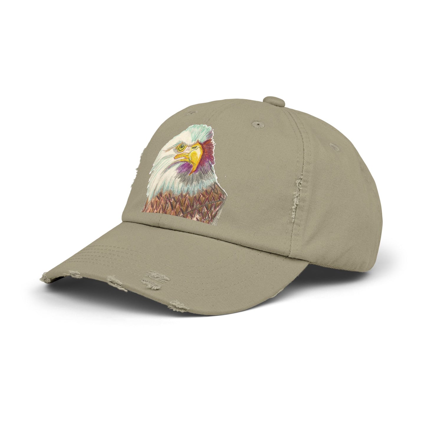 Unisex Distressed Eagle Cap - Vintage Style Adjustable Hat