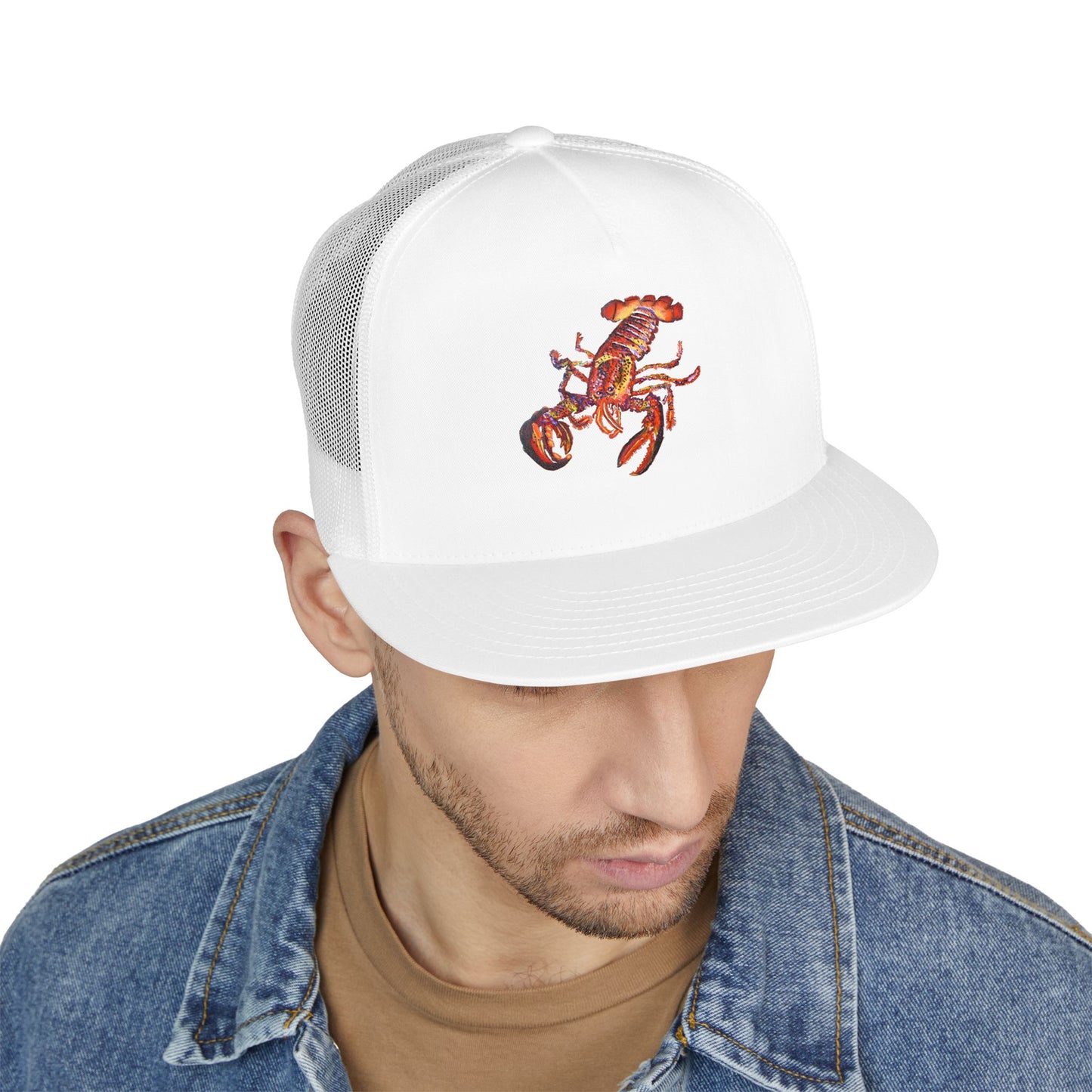 Colorful Lobster Trucker Cap — Embroidered Mesh Hat