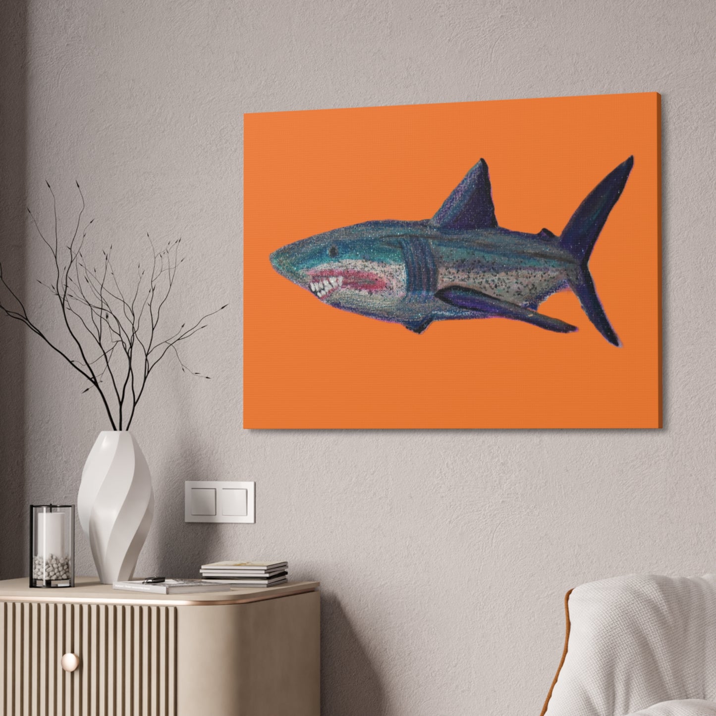 Shark Tank Print on Canvas by Artist Lisa Godin