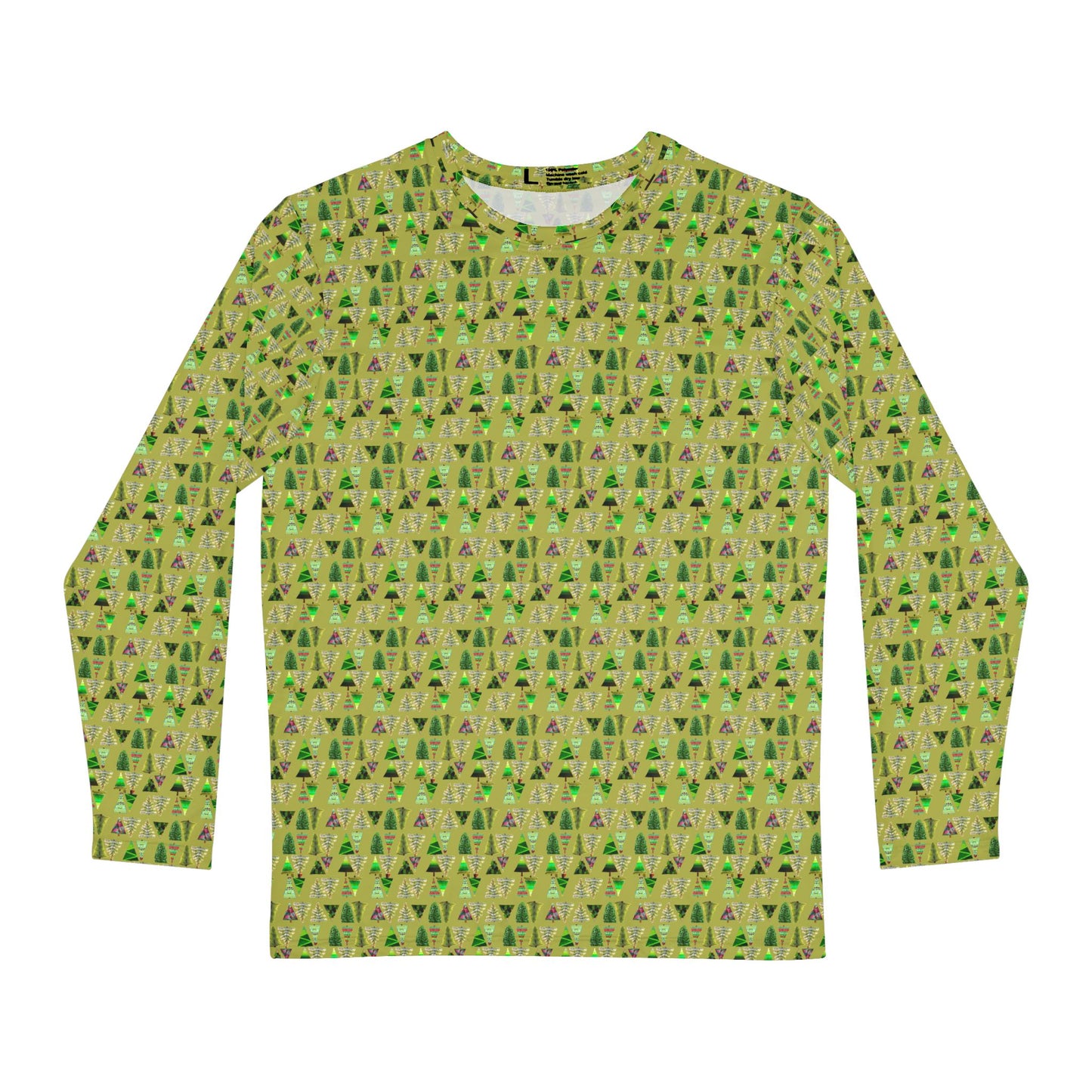 Chartruese Christmas Tree Men's Long Sleeve Shirt (AOP)