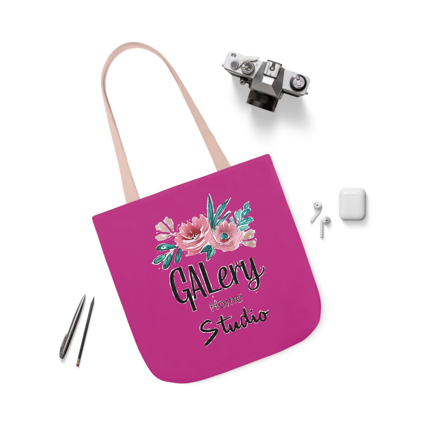 GALery Home Studio Pink Canvas Tote Bag, 5-Color Straps