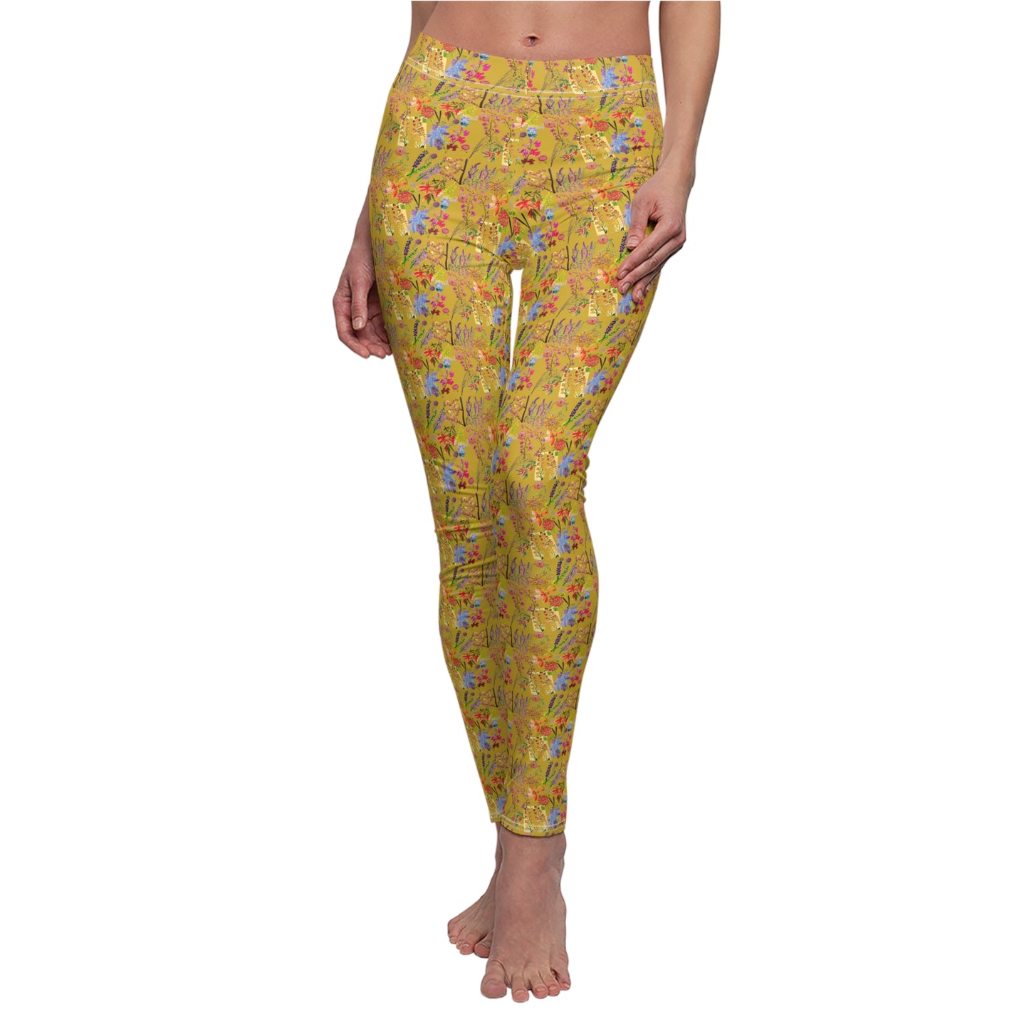 Floral Stem Pattern Women's Casual Leggings