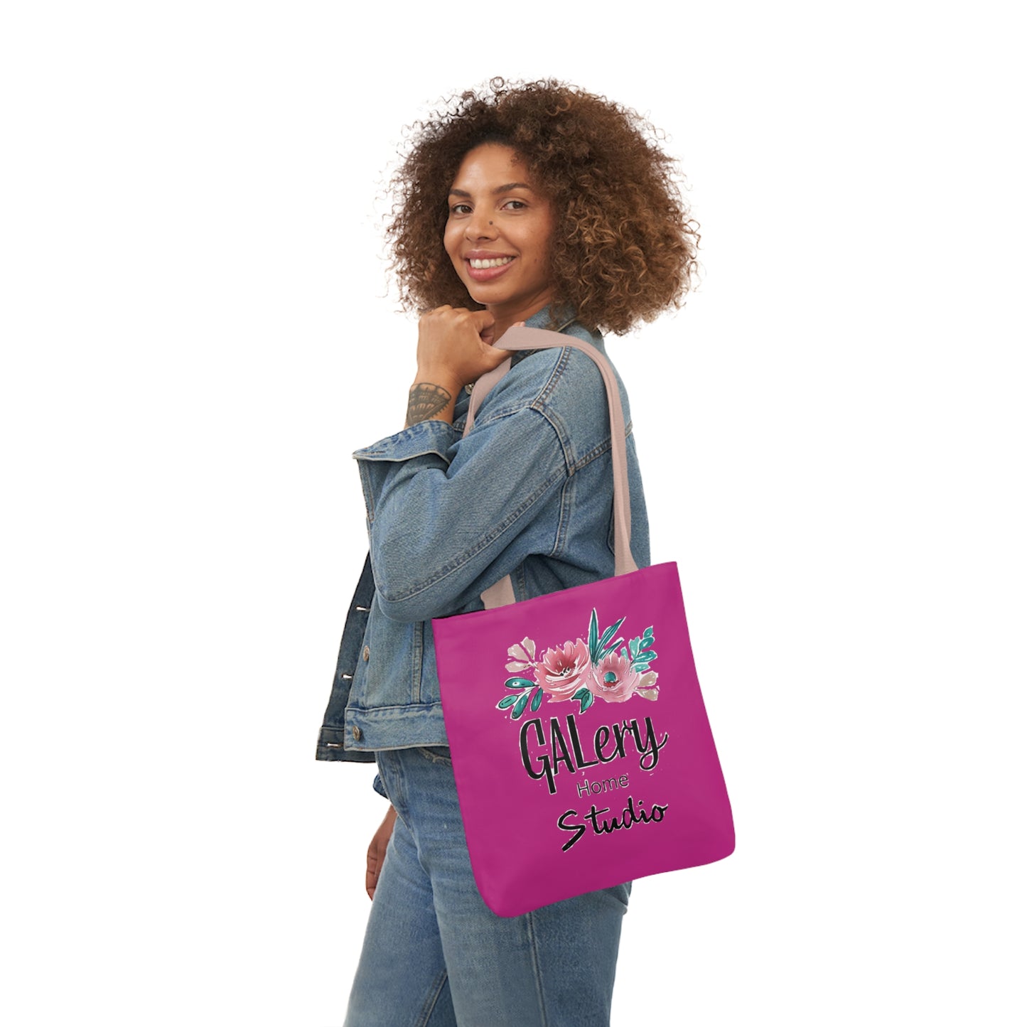 GALery Home Studio Pink Canvas Tote Bag, 5-Color Straps