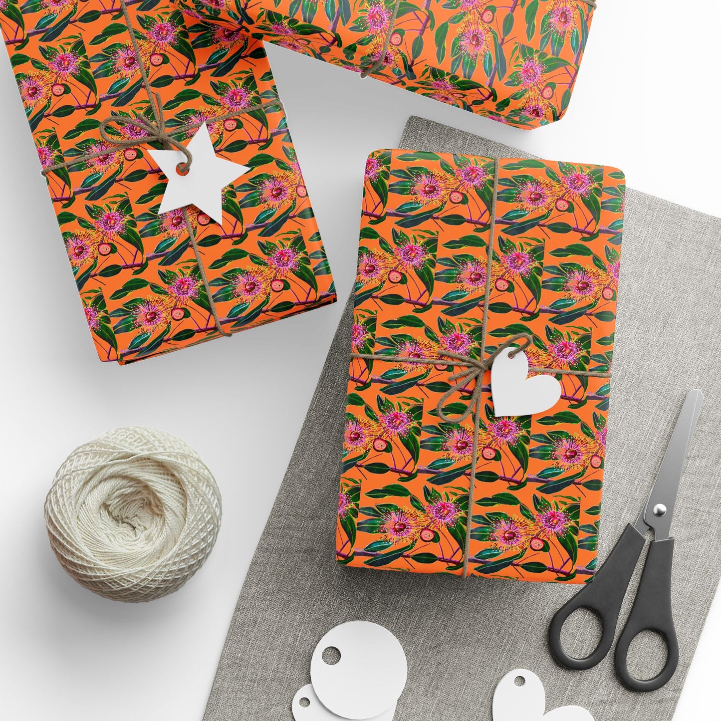 Flowering Gum (Orange Background) Wrapping Papers