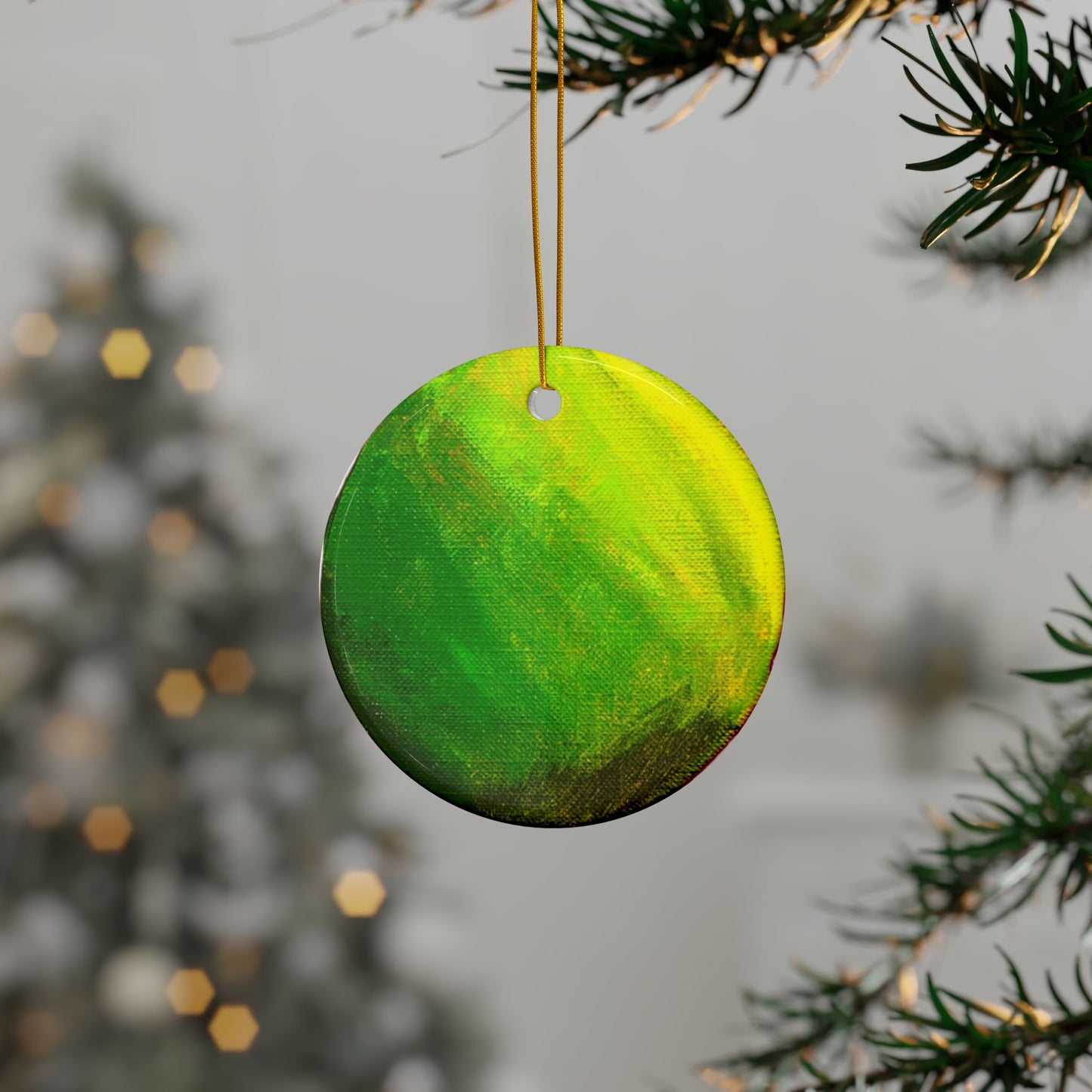 Green Ombre Ceramic Ornament