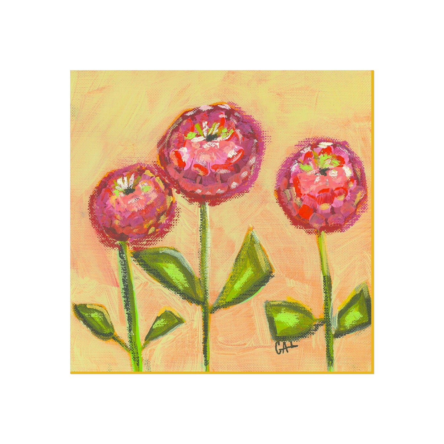 3 Zinnias Giclée Fine Art Print