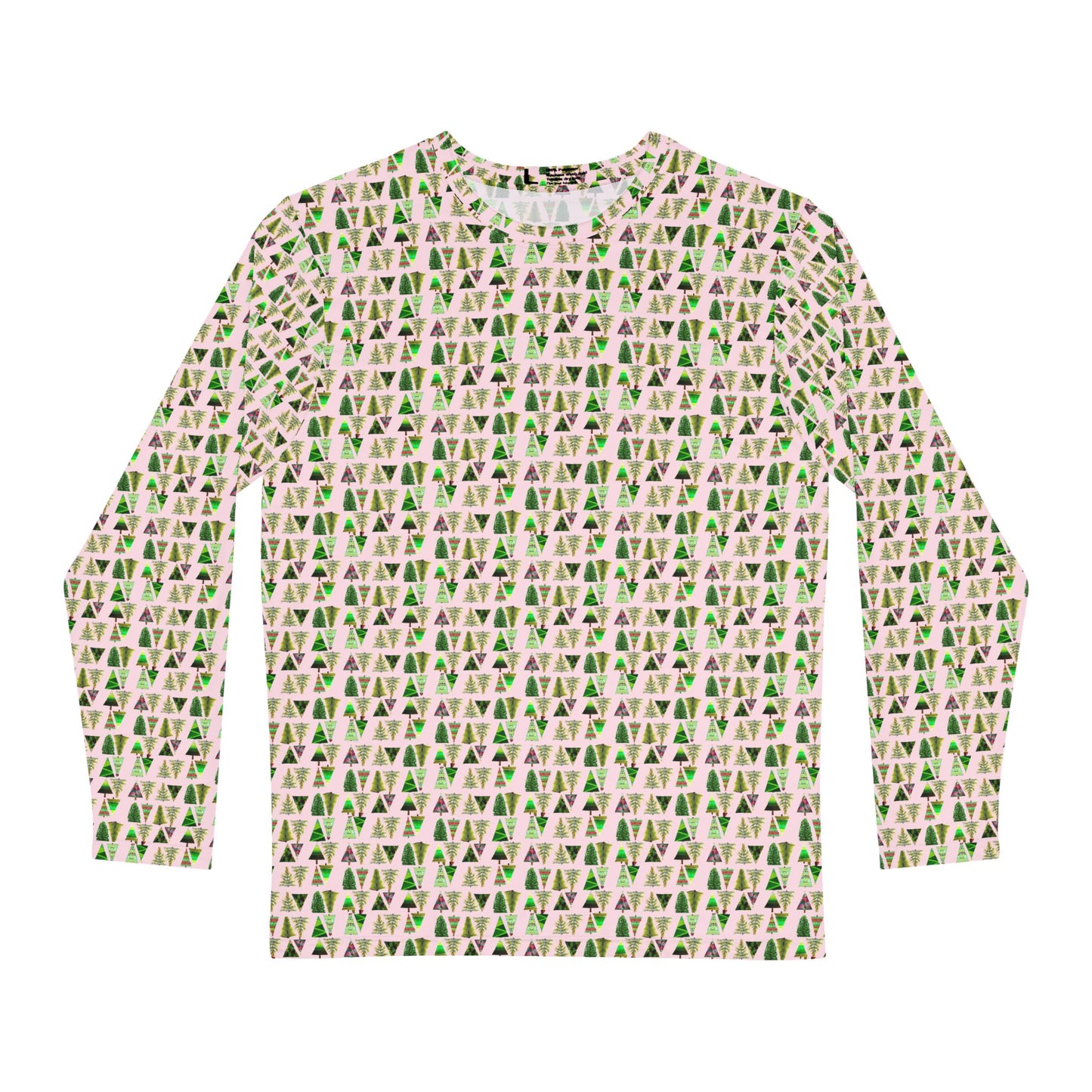 Pink Christmas Tree Men's Long Sleeve Shirt (AOP)