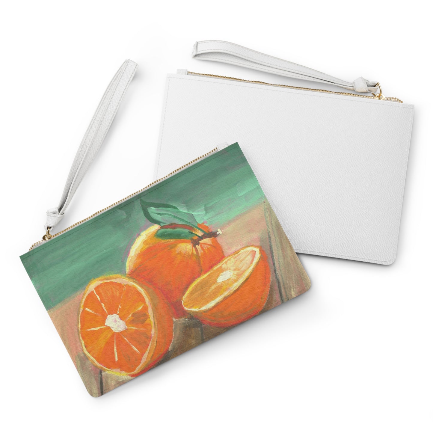 Tropical Oranges Wristlet White