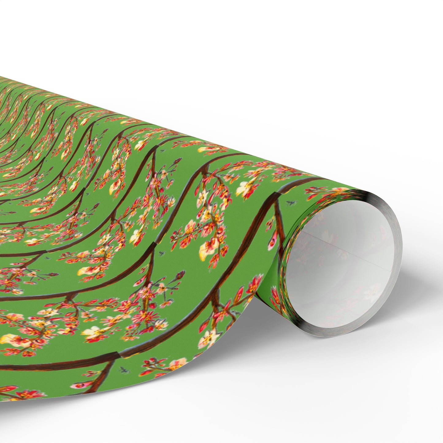 Green Cherry Blossom Wrapping Papers