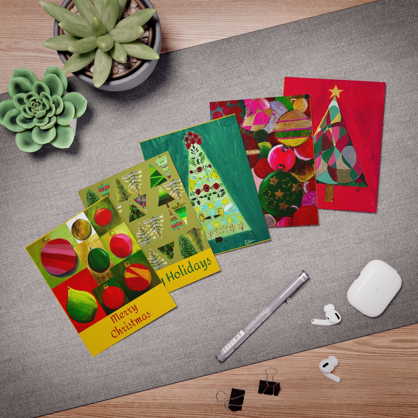 Artist Lisa Godin Multi-Design (5-Pack) Holiday Cards