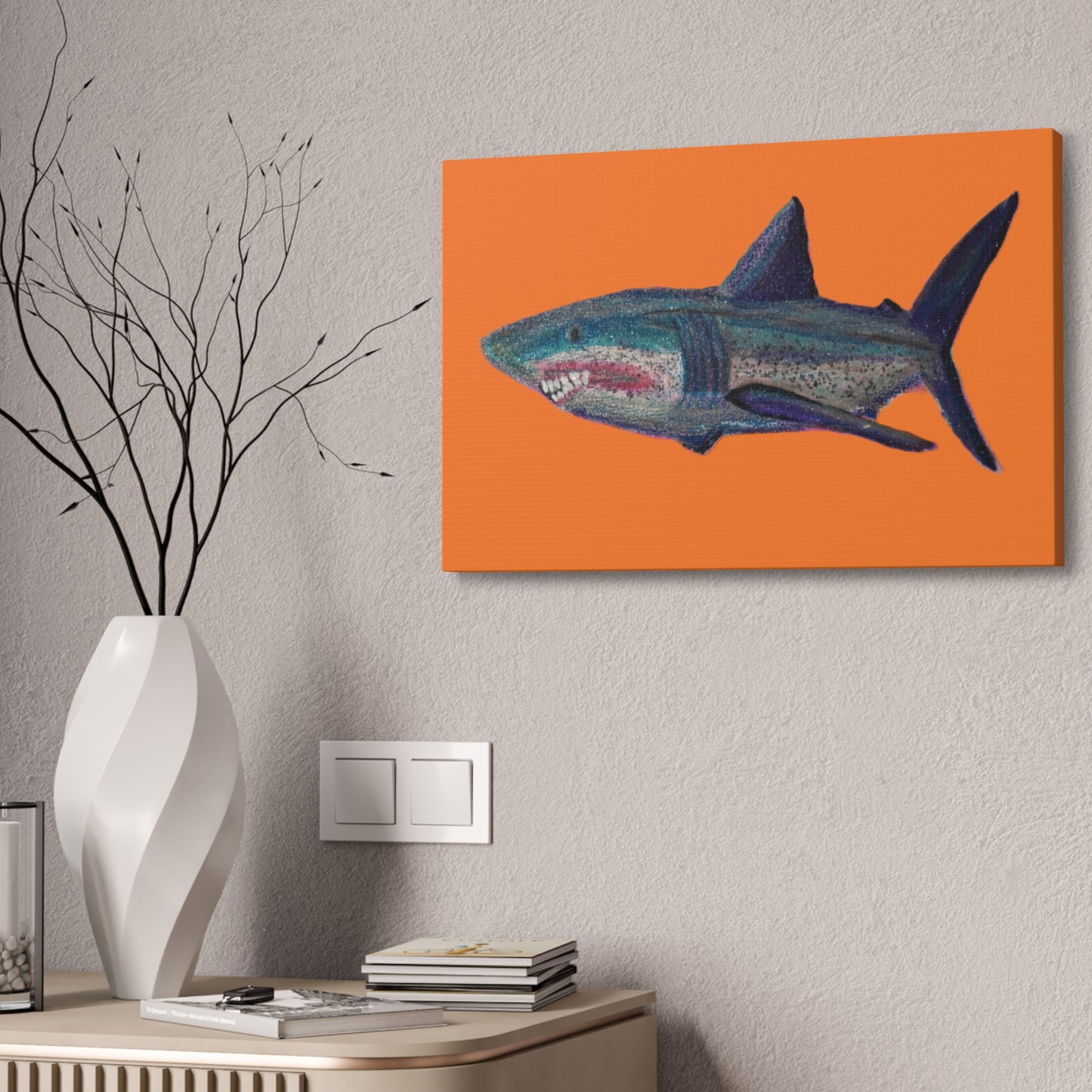 Shark Tank Print on Canvas by Artist Lisa Godin