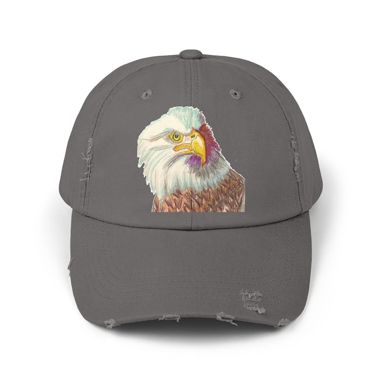 Unisex Distressed Eagle Cap - Vintage Style Adjustable Hat