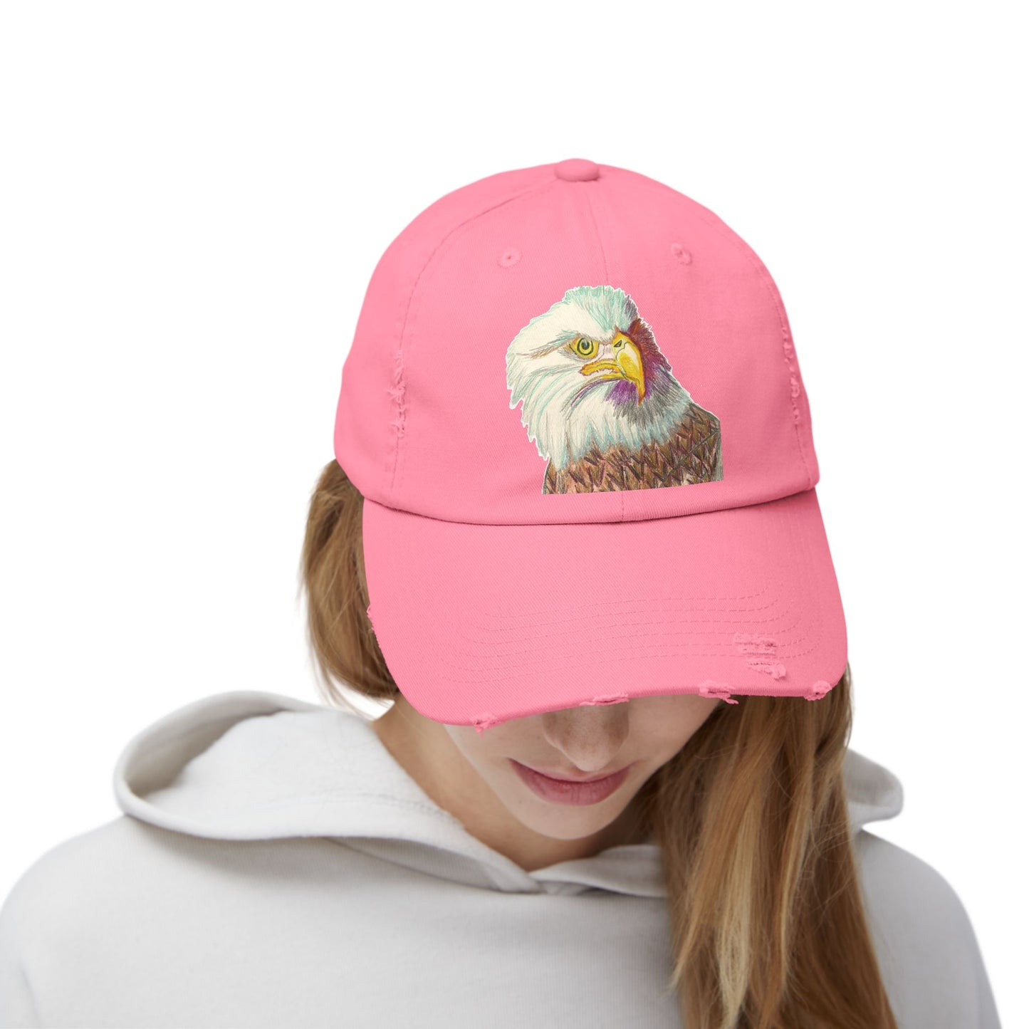 Unisex Distressed Eagle Cap - Vintage Style Adjustable Hat