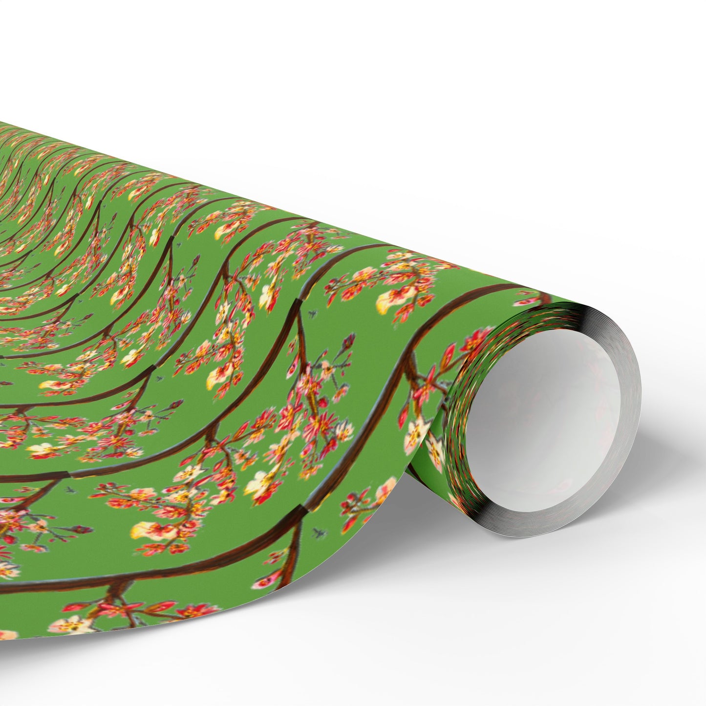 Green Cherry Blossom Wrapping Papers