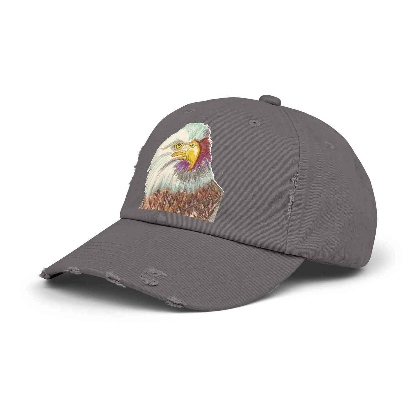 Unisex Distressed Eagle Cap - Vintage Style Adjustable Hat