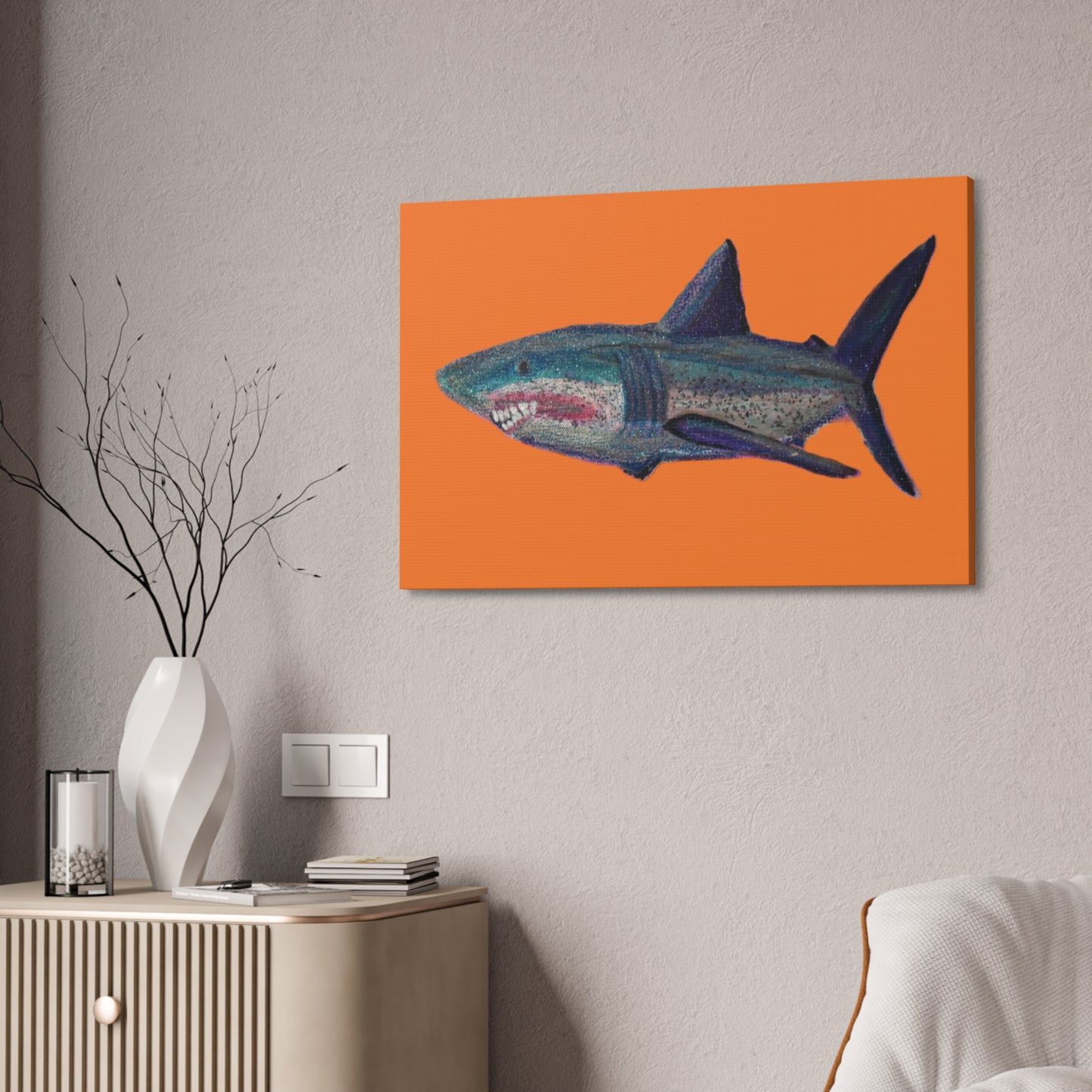 Shark Tank Print on Canvas by Artist Lisa Godin