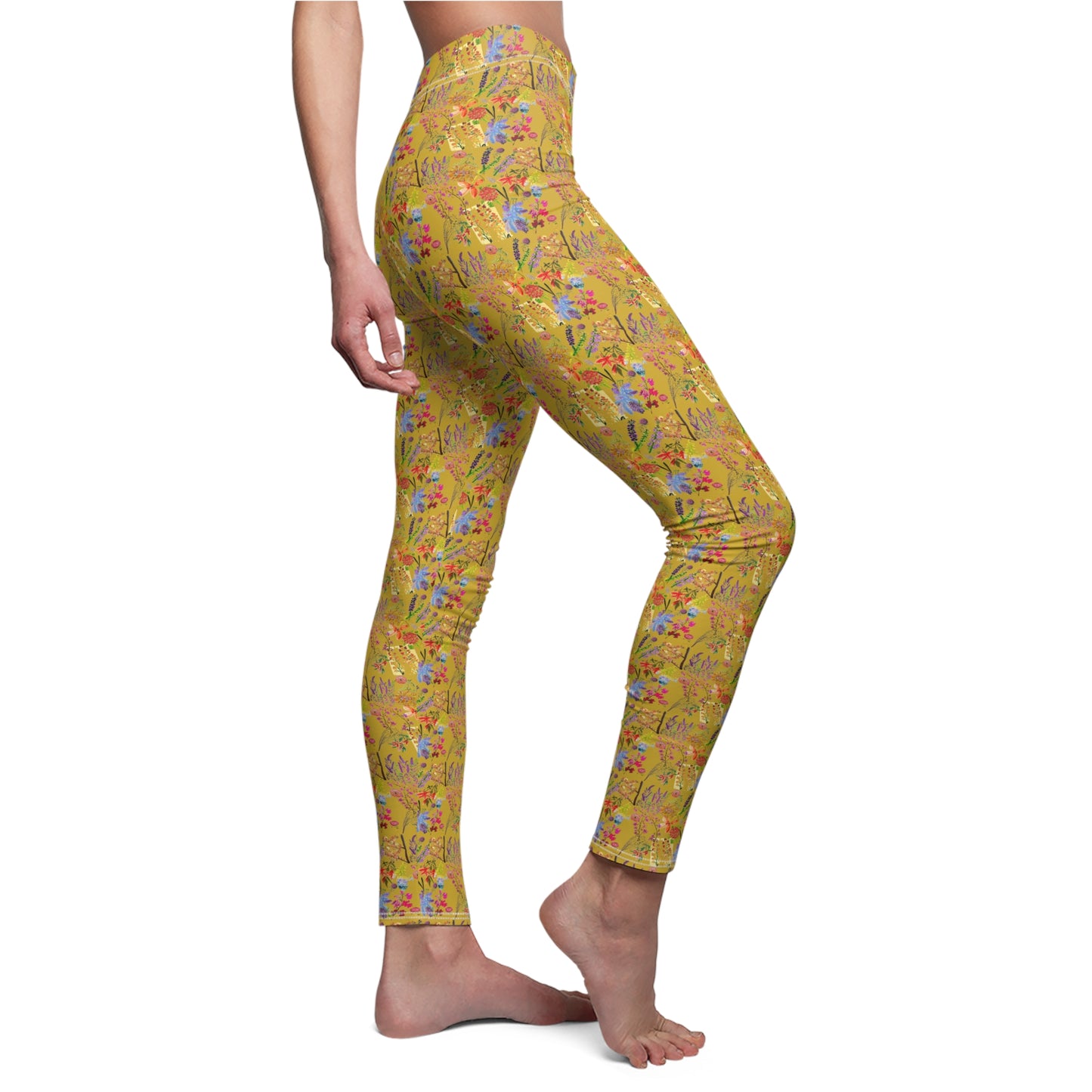 Floral Stem Pattern Women's Casual Leggings