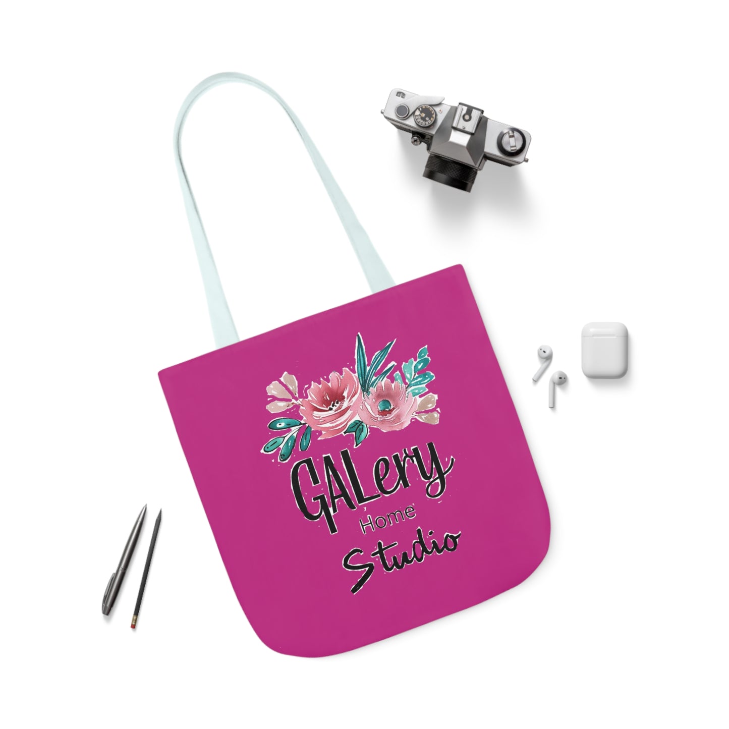 GALery Home Studio Pink Canvas Tote Bag, 5-Color Straps