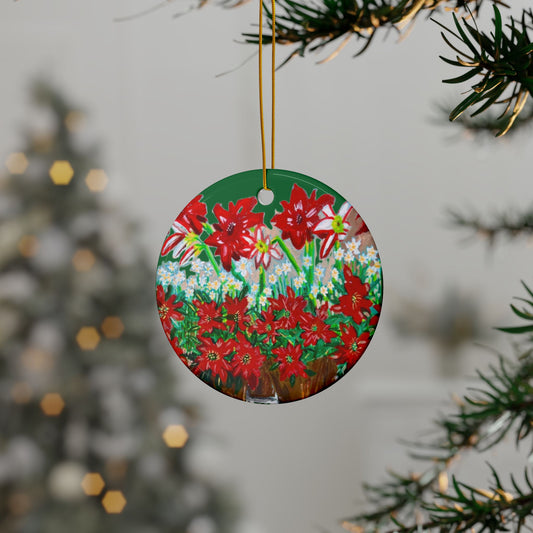 Randall's Holiday Plant Table 2 Sided Ceramic Ornament