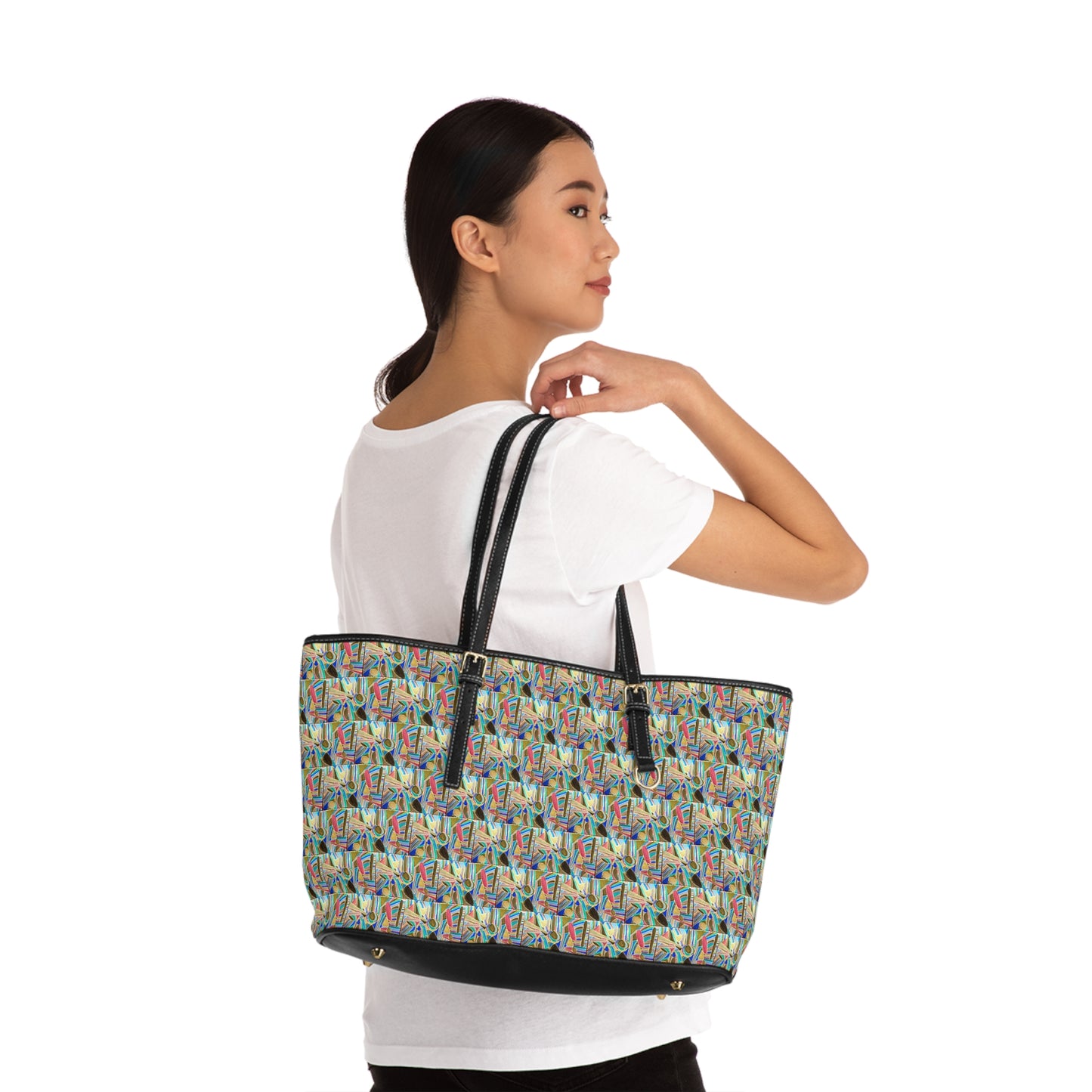 Blue Bayou  Pattern PU Leather Shoulder Bag