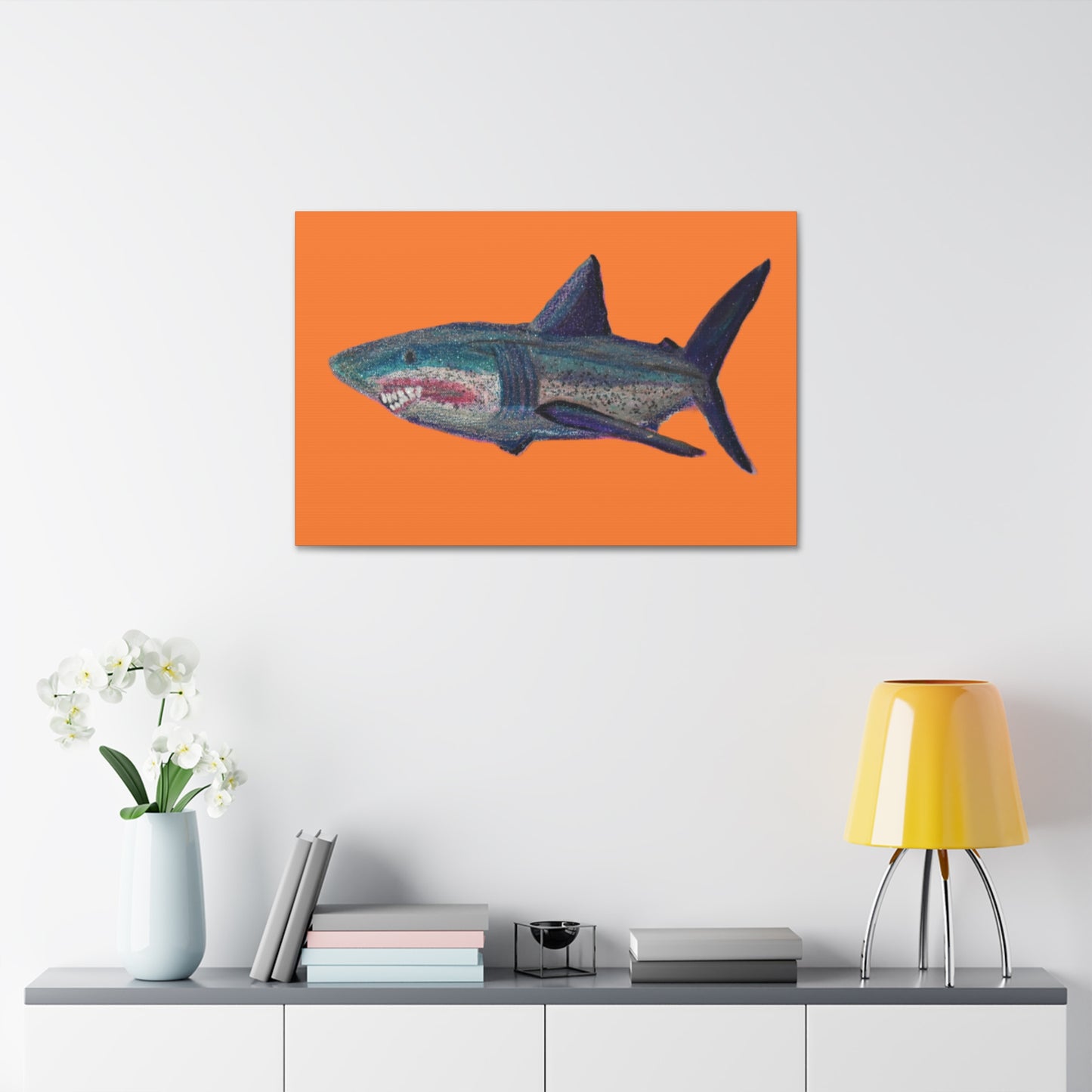 Shark Tank Print on Canvas by Artist Lisa Godin