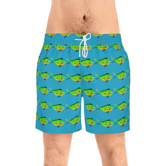 Mahi Mahi Men's Mid-Length Swim Shorts (AOP)