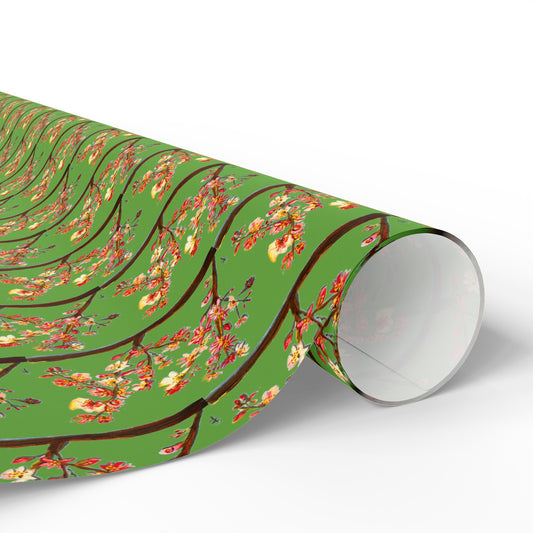 Green Cherry Blossom Wrapping Papers