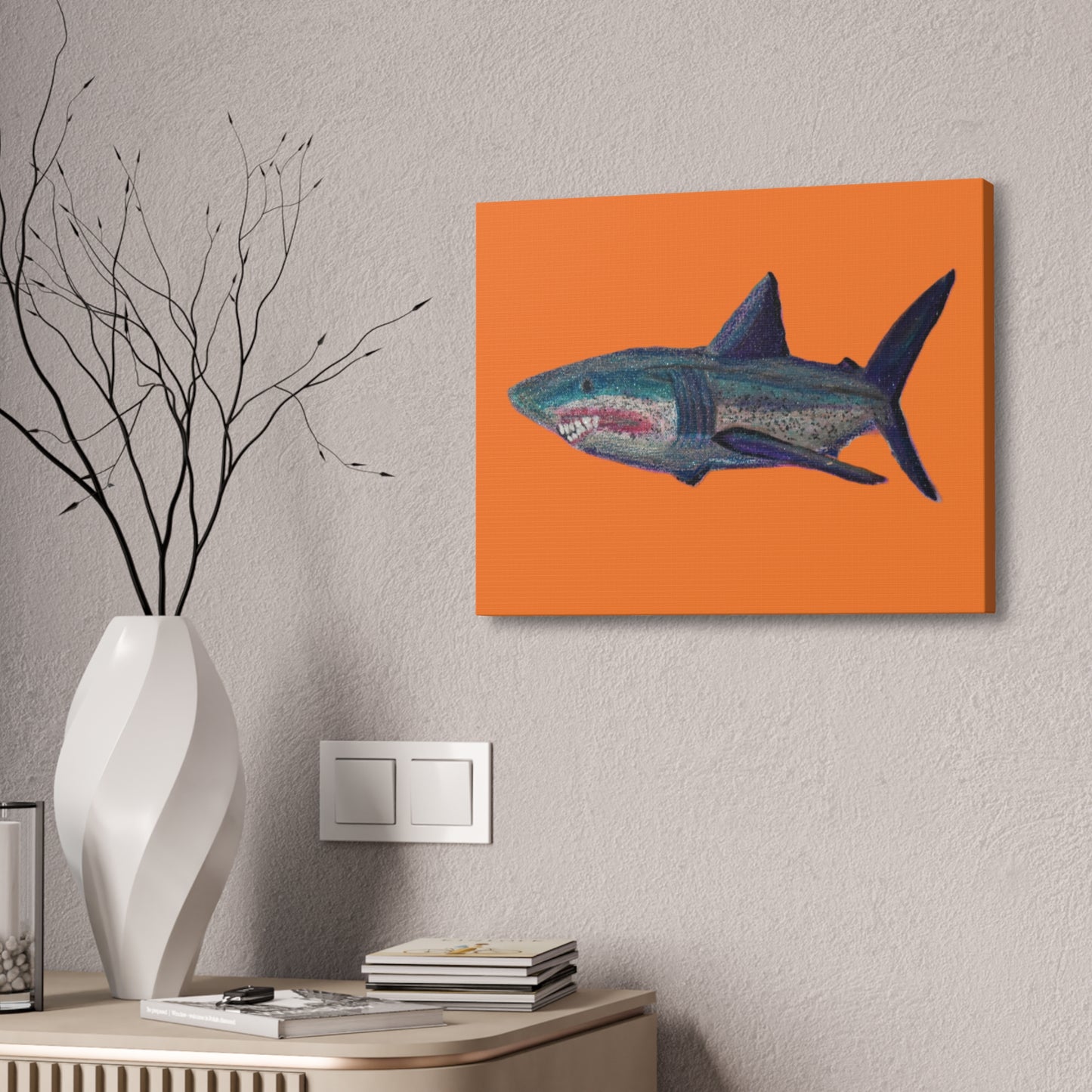Shark Tank Print on Canvas by Artist Lisa Godin