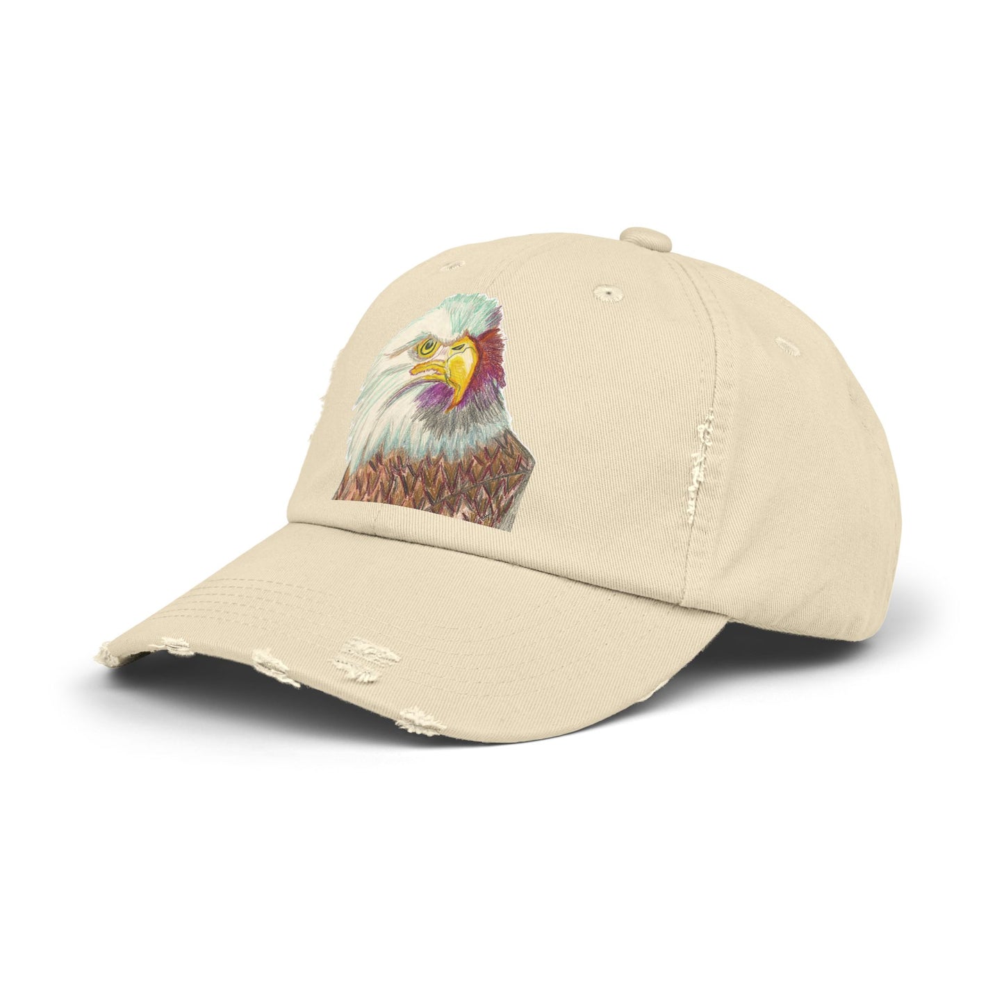 Unisex Distressed Eagle Cap - Vintage Style Adjustable Hat