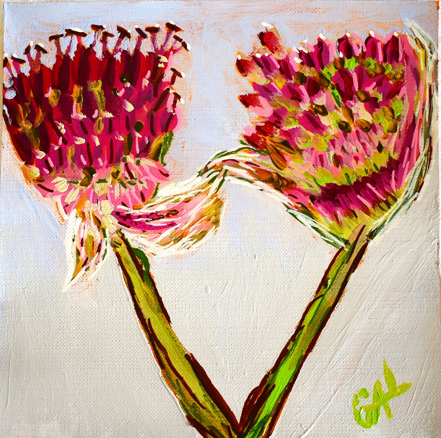 Allium - Original Acrylic Painting by Lisa Godin