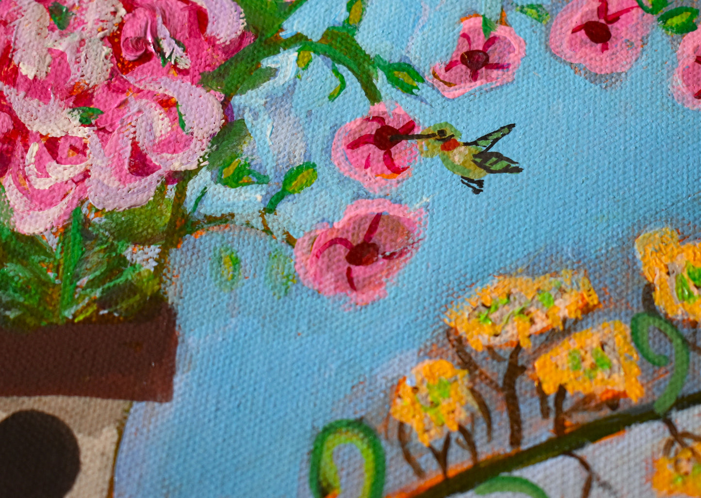 American Folk Art Home Garden an Original Painting by Lisa Godin