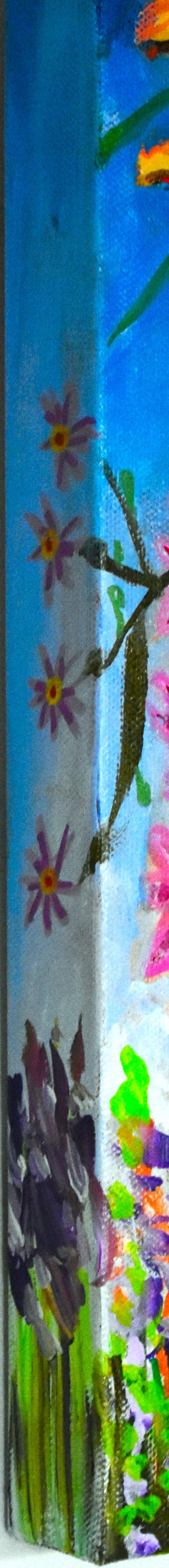 American Folk Art Home Garden an Original Painting by Lisa Godin