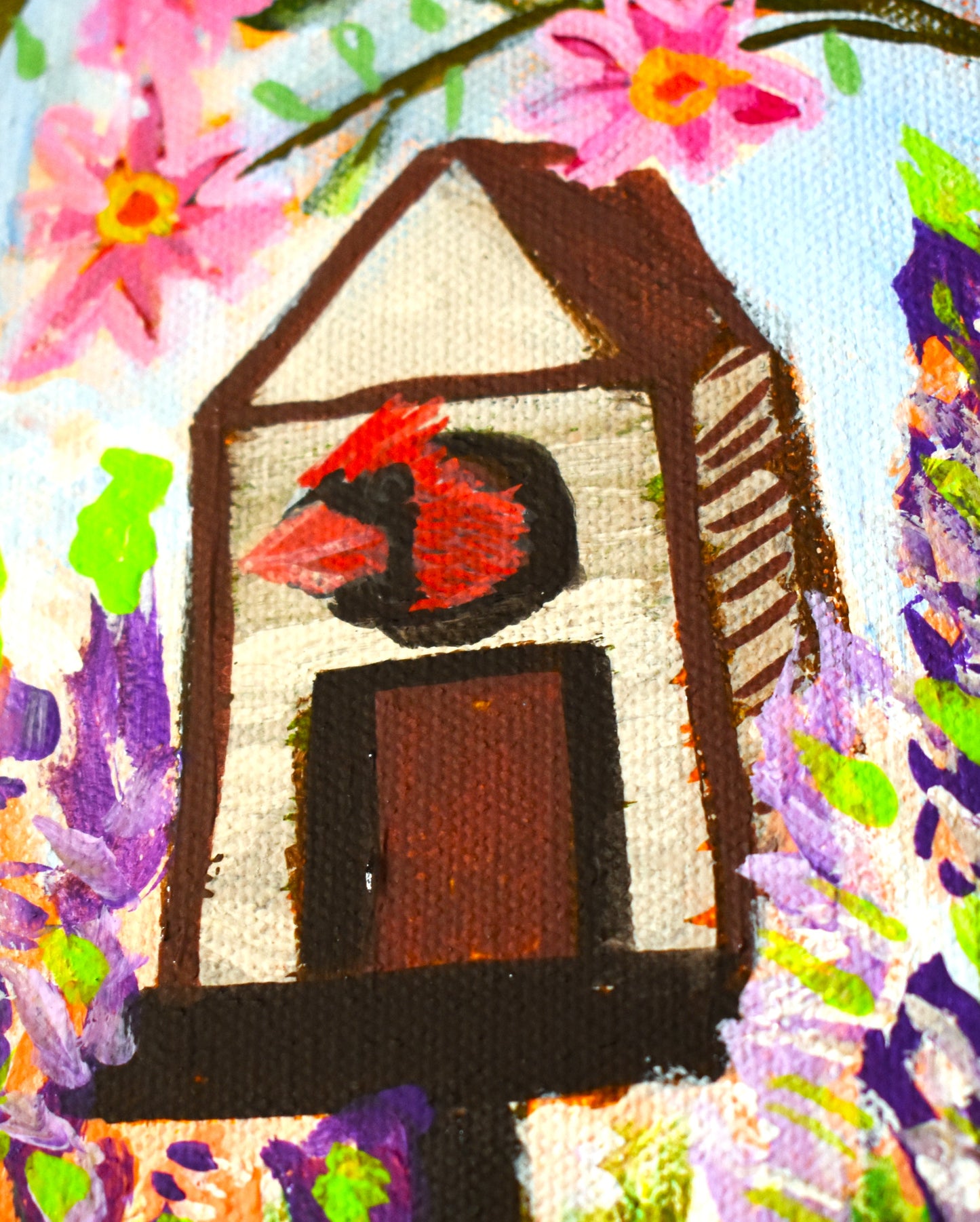 American Folk Art Home Garden an Original Painting by Lisa Godin