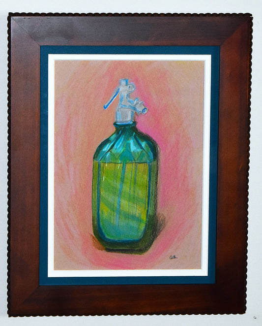 Blue Green Bottle an Original Painting by Lisa Godin