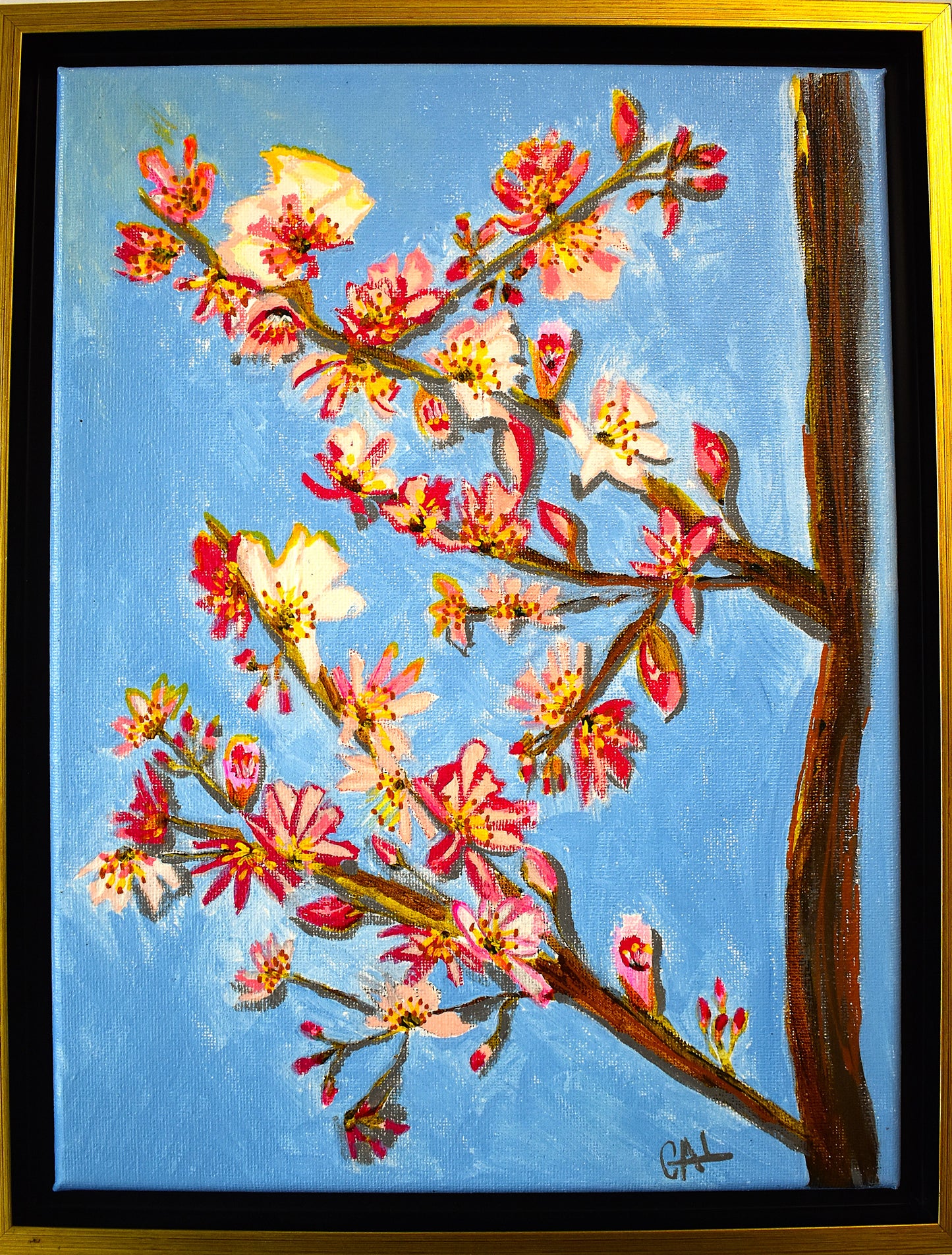 Cherry Blossom - Original Acrylic and Oil Pastel by Lisa Godin