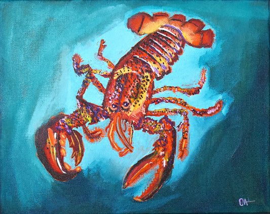 Vibrant Lobster an Original Painting by Lisa Godin