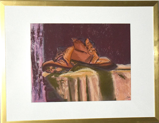 Dad's Boots an Original Painting by Lisa Godin