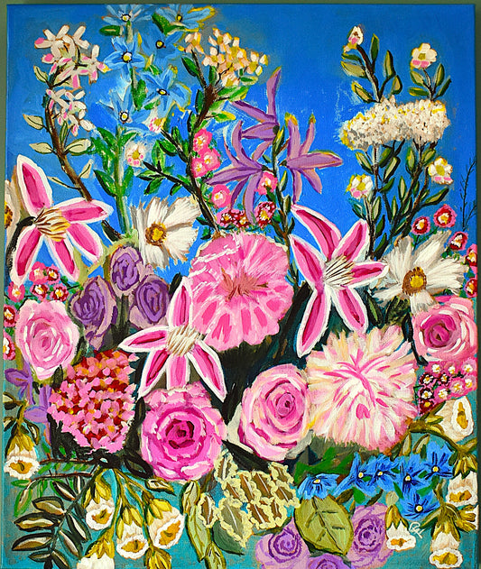 Emma's Wedding Blooms an Original Painting by Lisa Godin