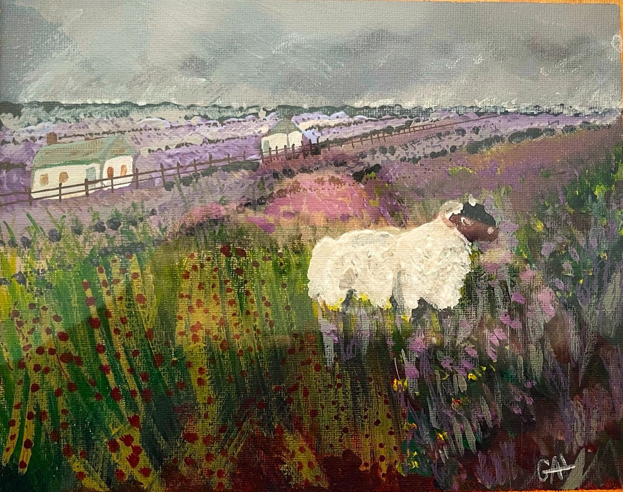 Field of Heather - Original acrylic painting by Lisa Godin