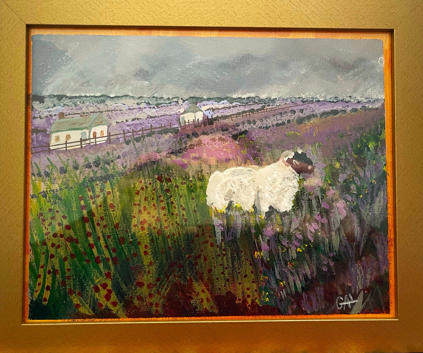 Field of Heather - Original acrylic painting by Lisa Godin