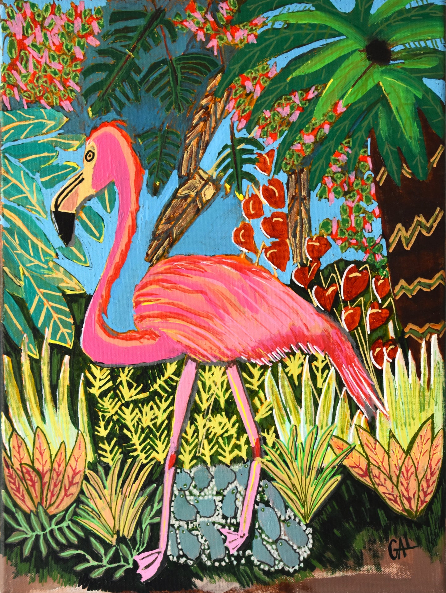 The Flamingo - Original Painting by Artist Lisa Godin