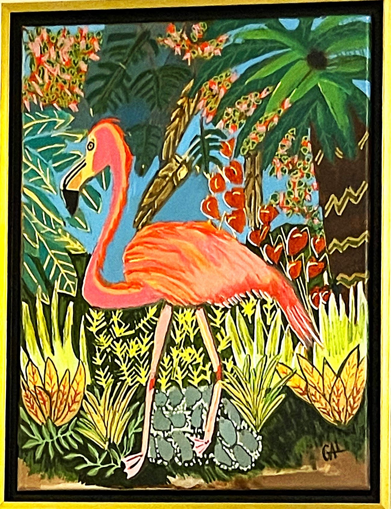 The Flamingo - Original Painting by Artist Lisa Godin