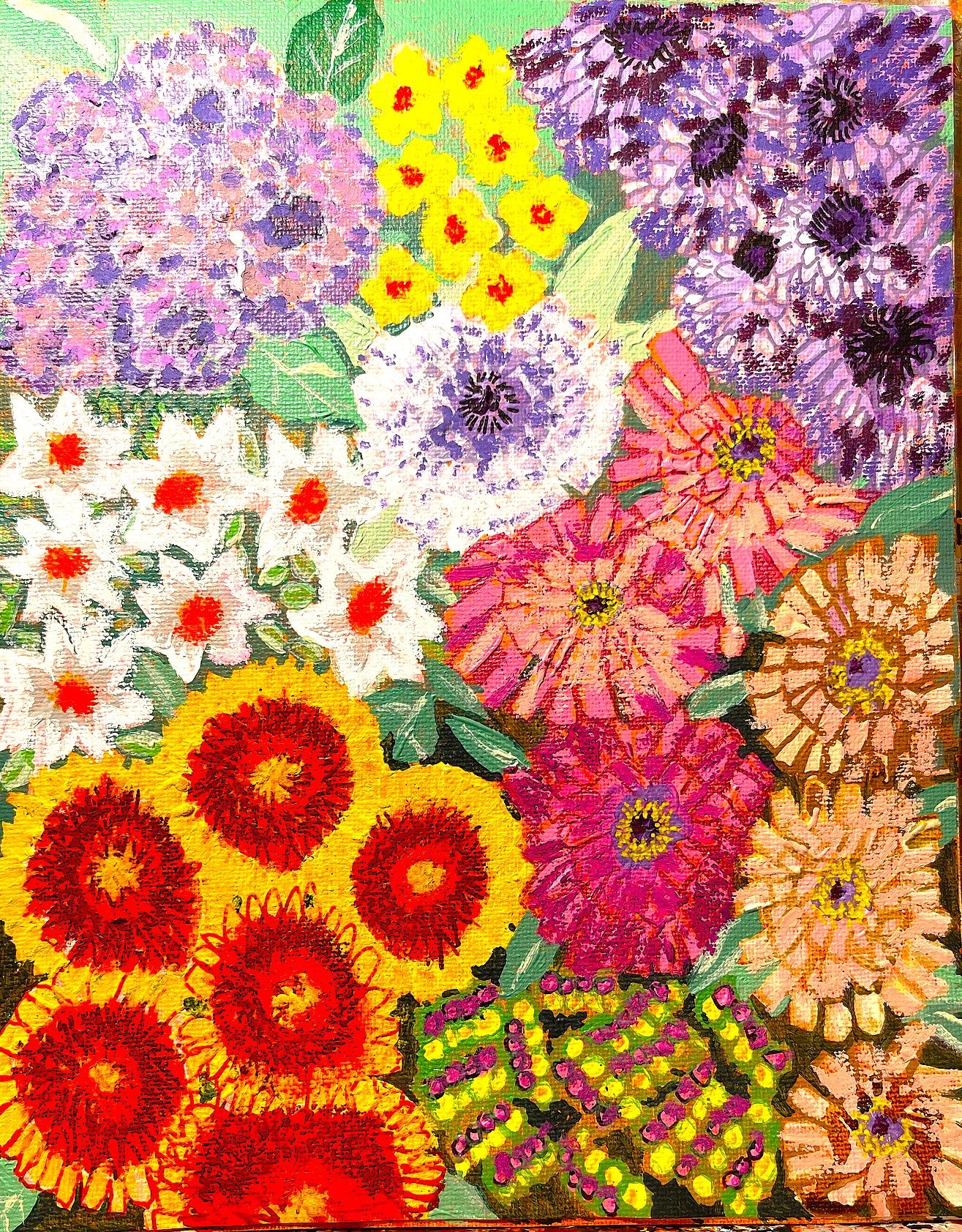 Garden Blanket - Original acrylic painting by Lisa Godin