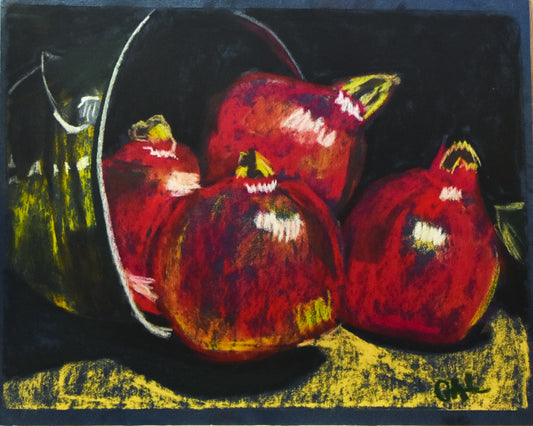 Gathering Pomegranates an Original Painting by Lisa Godin