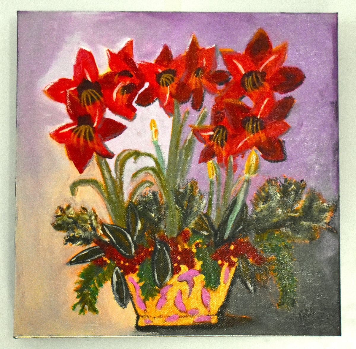 Holiday Centerpiece an Original Painting by Lisa Godin