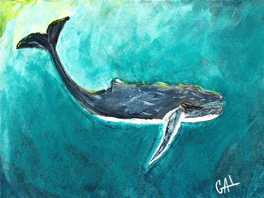 Humpback Whale - Original mixed media painting by Lisa Godin