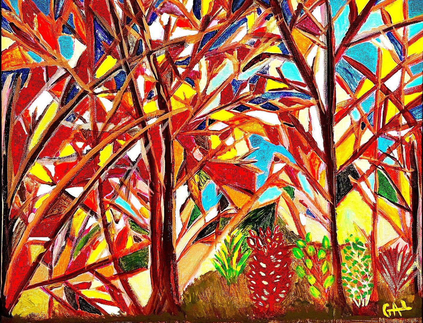 Landscape Stained Glass an Original Painting by Lisa Godin