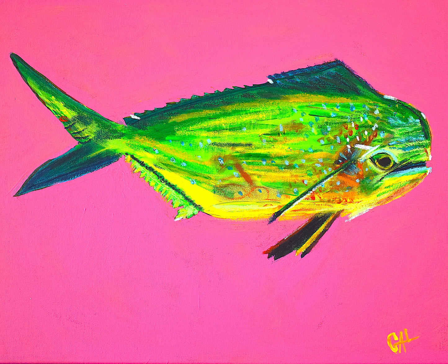 Colorful Mahi Mah - Original Acrylic Painting by Lisa Godin