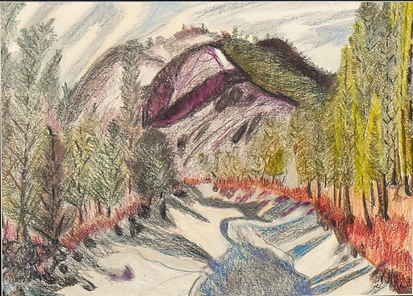 Mountainside Stream an Original Painting by Lisa Godin